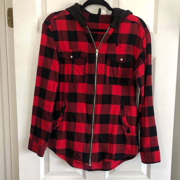 H&M Jackets & Blazers - 🎉3 for $25🎉 H&M Plaid Hooded Jacket